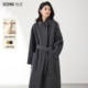 SeRinaBlue2026年春秋季 100%纯羊毛宽松双面呢外套羊毛大衣女 新款