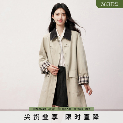 SeRinaBlue新款宽松女士风衣外套