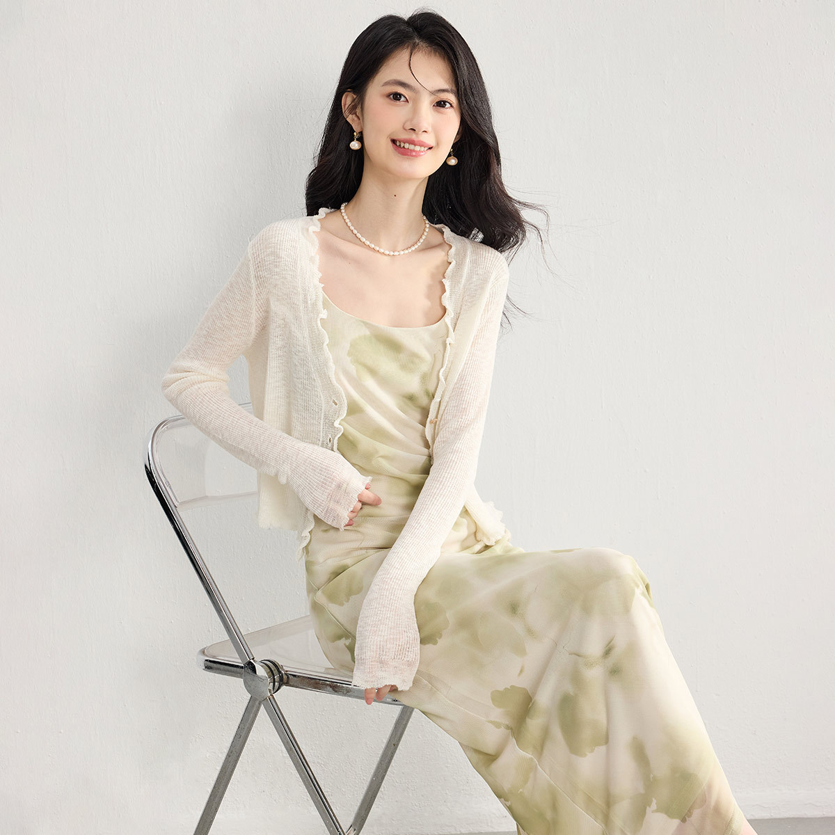 SeRinaBlue法式吊带连衣裙套装