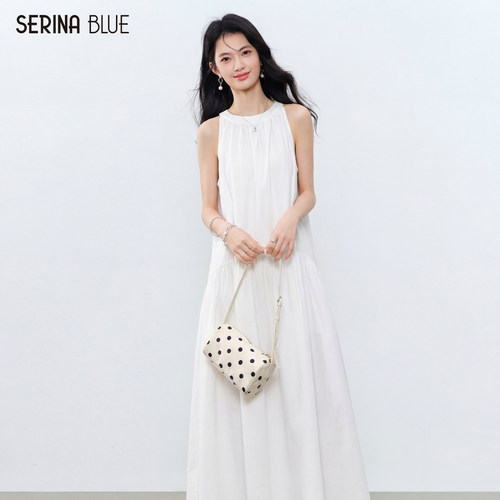 SeRinaBlue女士度假风无袖连衣裙