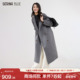 SeRina 双排扣双面呢女100羊毛大衣外套 新款 Blue商场同款 2026春季