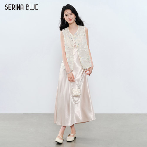 SeRinaBlue新中式马甲裙子女套装