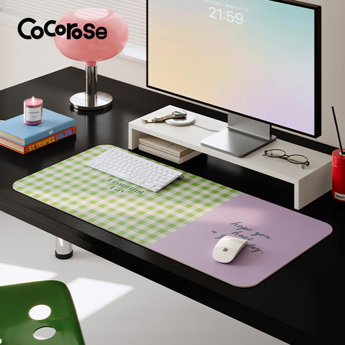 糖豆格子多巴胺防水超大鼠标垫