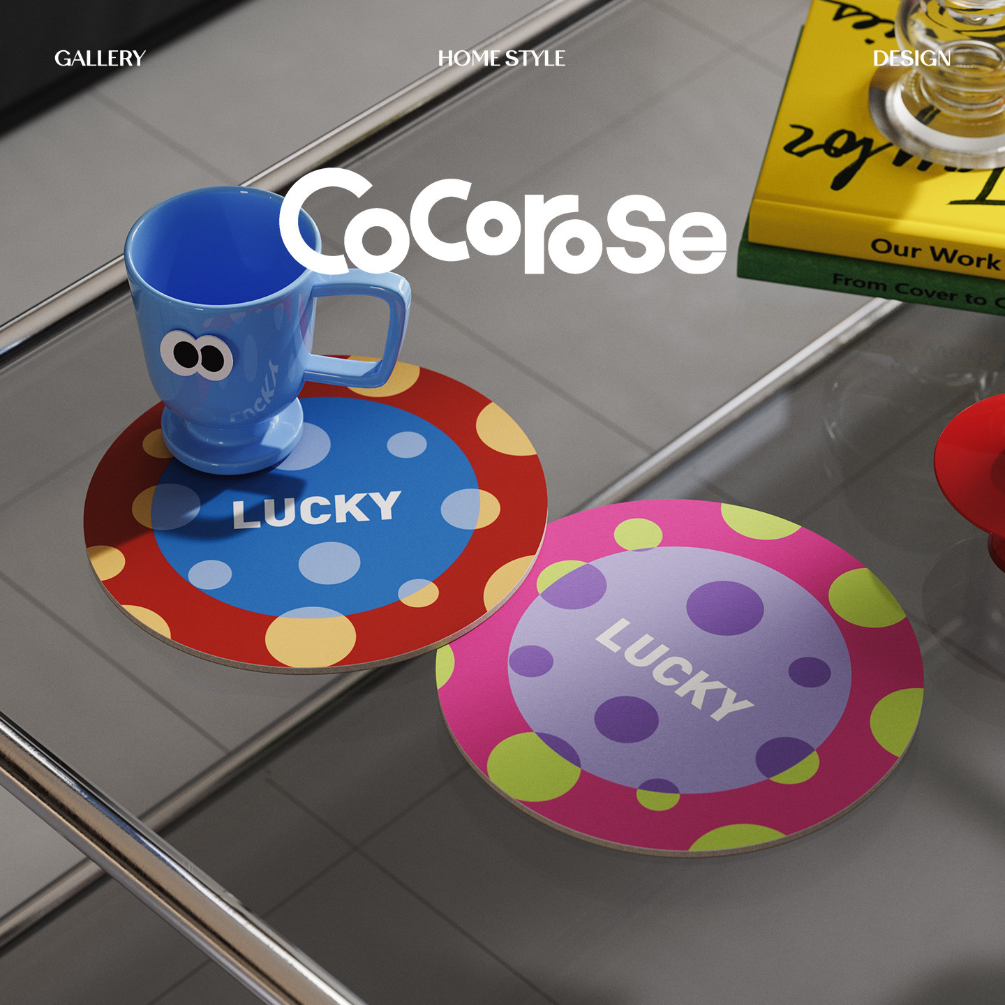 彩虹糖豆少女心卡通圆形吸水速干杯垫可爱风硅藻泥碗碟隔热防滑垫