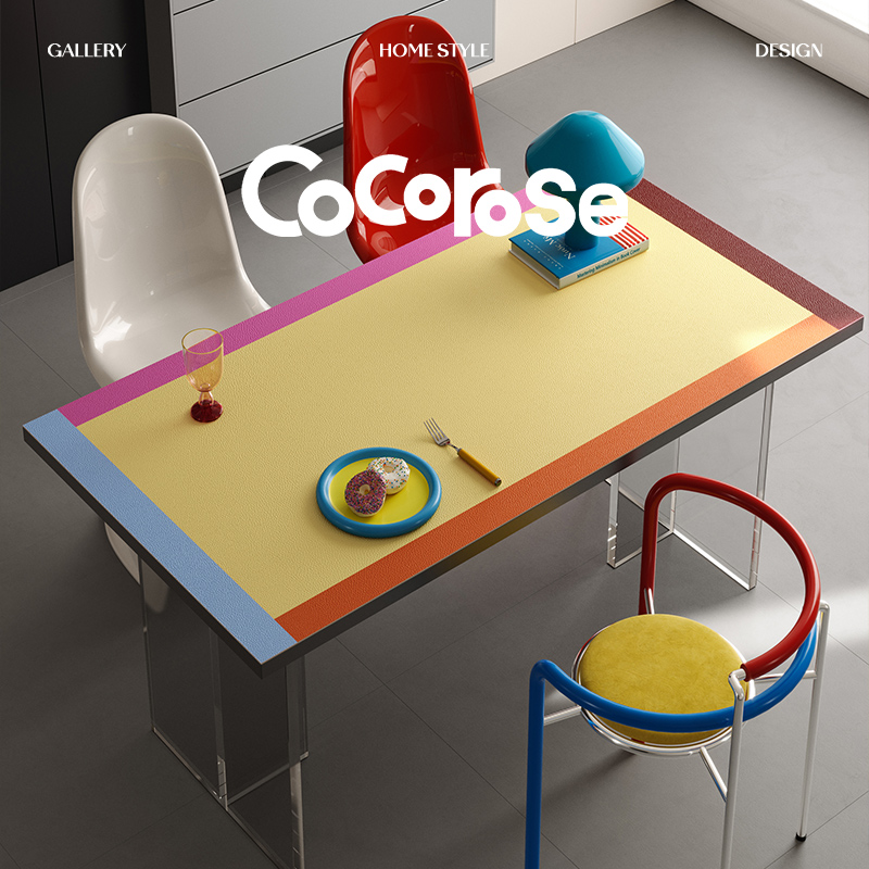 复古条纹方形桌垫皮革餐桌垫pvc