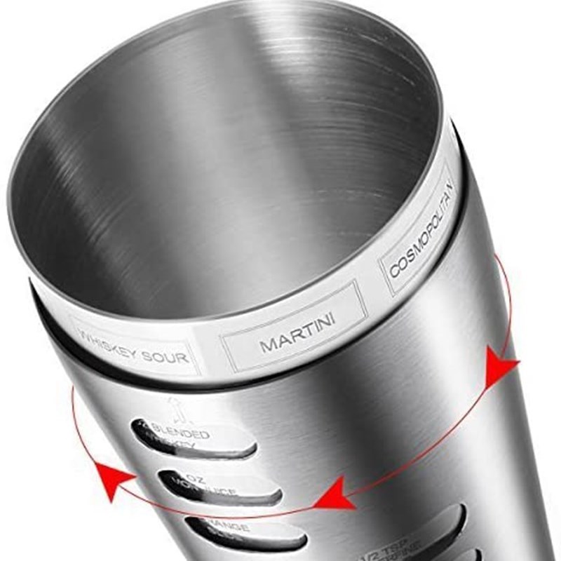 Cocktail Bar Set,Cocktail Shaker with Rotation Recipe Guide