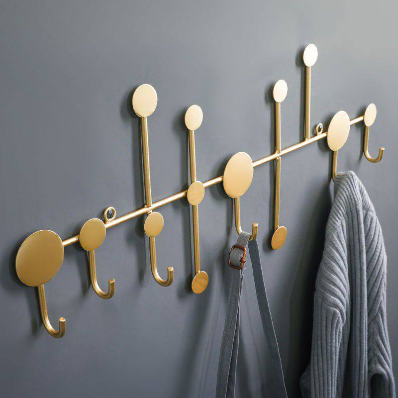 北欧创意墙上钥匙挂架门后挂衣钩玄关卧室装饰墙壁铁艺轻奢衣帽架