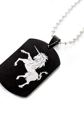 Jewelry necklace Unicorn DIY accessories couple stainless st