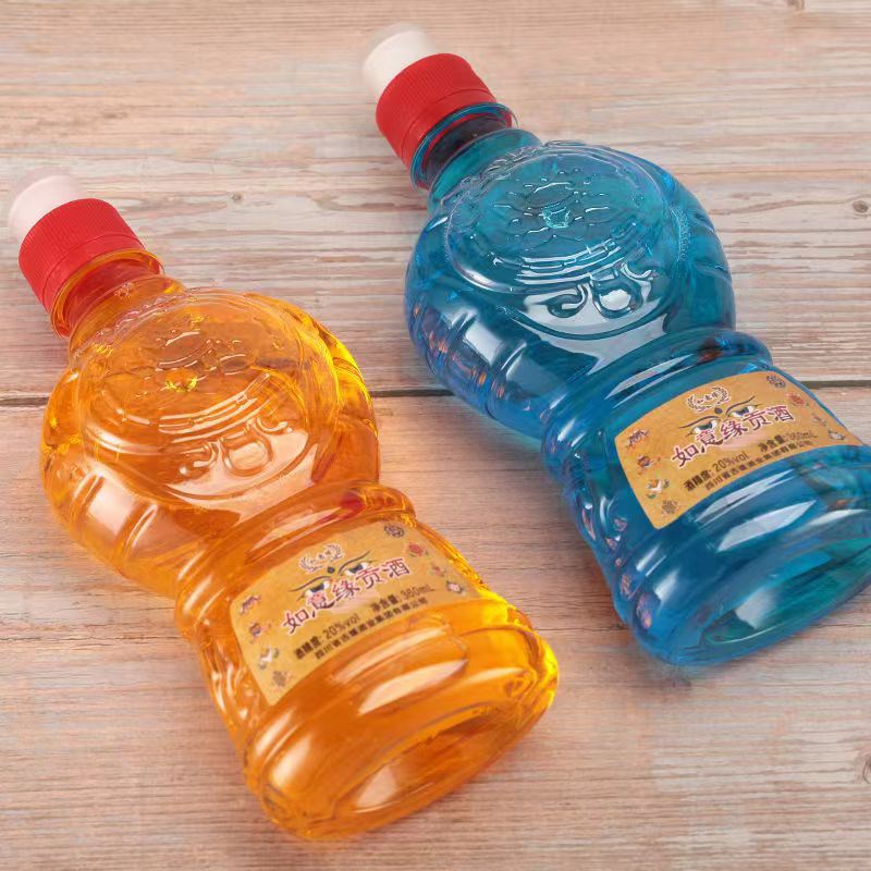 极速供护法酒如意缘瓶装亮蓝水酒植物360m1.8L供奉家用摆件纯银护