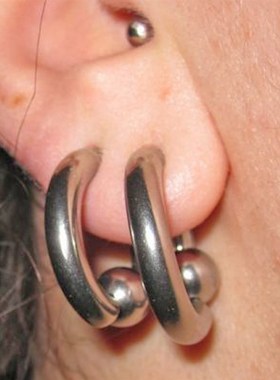 2PCS Surgical Steel Captive Bead Ring Ear Hoop Nose Ring Ear