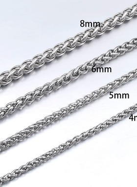 钛钢男士项链霸气潮男配链蛇骨龙骨无吊坠长配饰品情侣粗锁骨链子