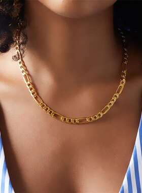 Basic chain Figaro stainless steel necklace basic stacking m