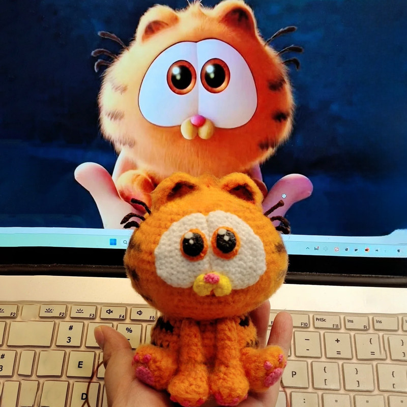 极速加菲猫幼崽毛线手工编织diy钩针材料包挂件作玩偶打发时间小