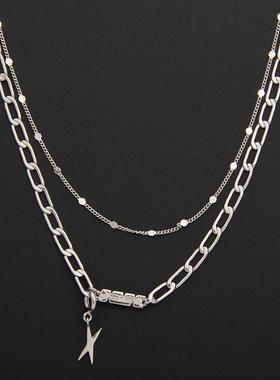 项链小众设计锁骨高级轻奢感个性潜能kvk链王嘉尔简约风双层同款