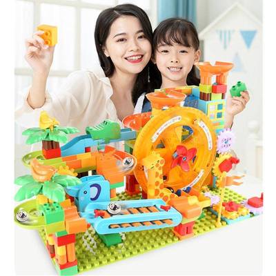 283PCS Large Piano Slide Gear Rolling Wheels Marble Run Buil