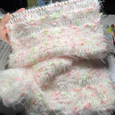 极速彩虹糖围巾毛线手工diy编织材料包送女友男生自制手织粗手混