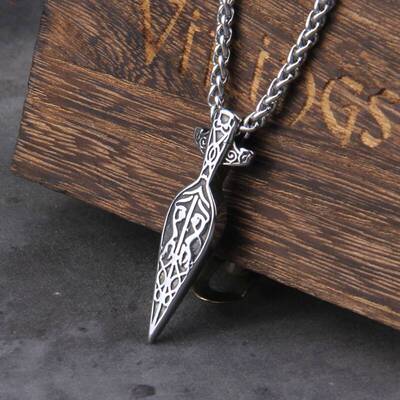 Never Fade viking sword spear pendant neckl viking scandi