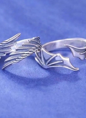 Angel Demon Wing Couples Rings For Women Men Matching Best F