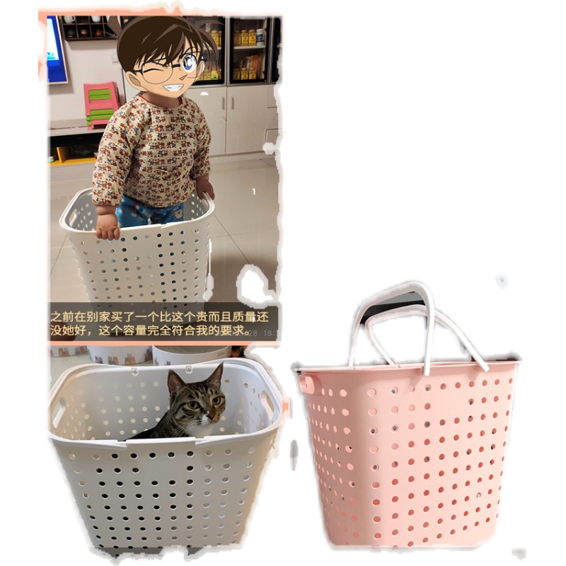 星优脏衣服Q收纳筐塑料脏衣篮化妆室放衣物收纳篮家用洗衣篮脏衣.