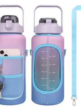 2L Water Bottle vers Large Capacity Motivational Water Bottl