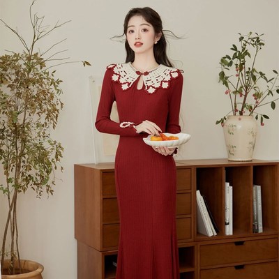 现货速发订婚轻礼服日常可穿婚后便服秋冬季连衣裙结婚当天新娘便