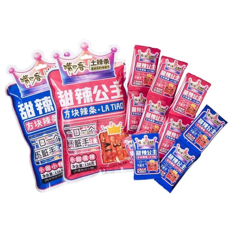 嘴巴香辣片甜辣公主辣条小甜小辣小包装怀旧休闲零食网红辣条
