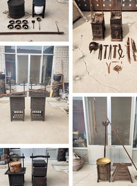 速发老式小旧物件脑头理发豆腐剃怀吃馄饨咕噜挑子装饰道具老物件