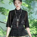 汉服立领 国风中衣古风装 速发黑色马面季 上衣搭配夏裙新衬式