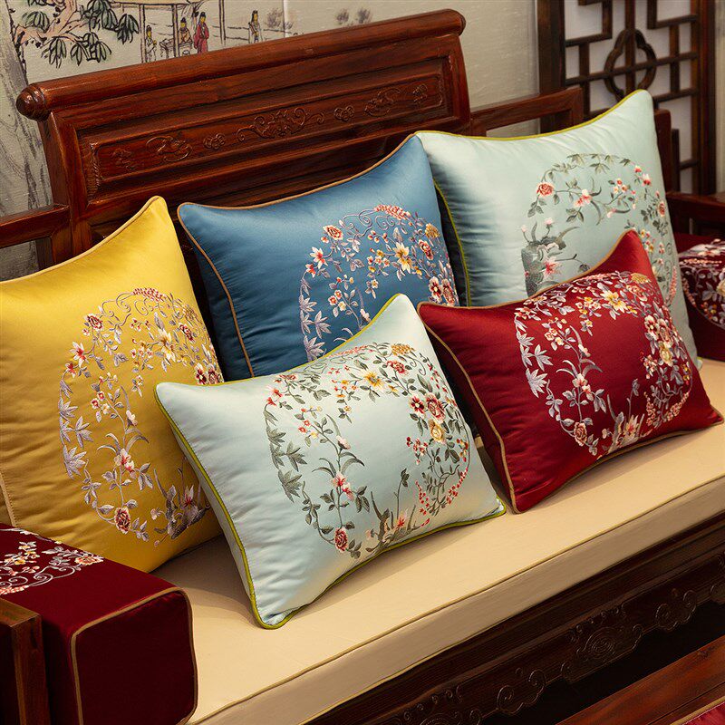 速发红木沙发垫新中式刺古实木家具加床防滑垫绣典罗汉厚海绵座垫