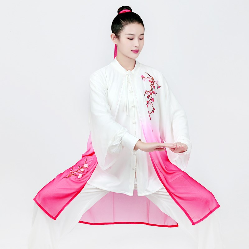 速发春夏太极披风武术太极拳团体比赛表演服刺绣飘逸披纱男外搭披