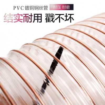 速发新厂促木工吸尘管排风风管抗耐磨透明伸缩钢丝软管 吸尘软管P