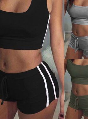 速发Hot Sumr Wo Yoga Set Feme Belt Suit Set