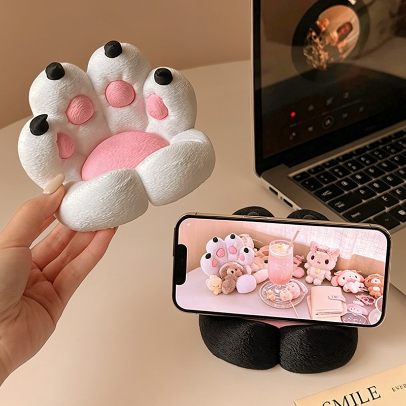 可爱猫爪手机支架立体3d打印桌面摆件学生宿舍懒人平板追剧支撑架