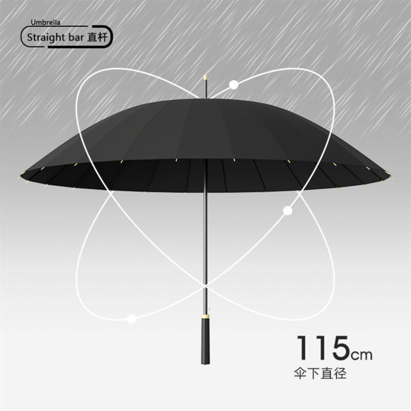 现货速发大号长把带勾垂钓挂钩雨伞防晒伞素色礼品伞送客户防风伞