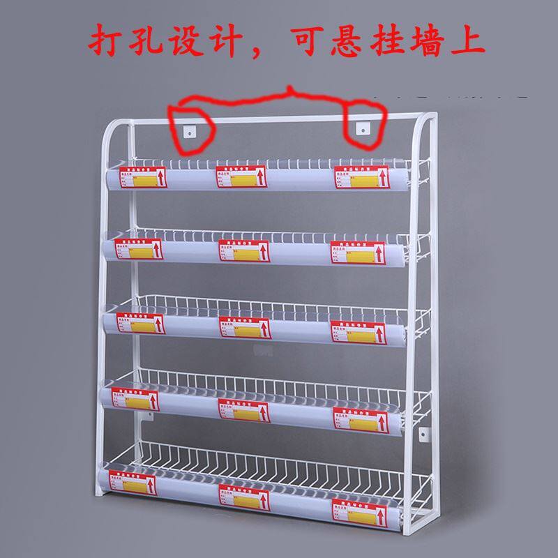 现货速发超市柜台货架商用挂架挂墙式收银柜台多层摆件置物架口香