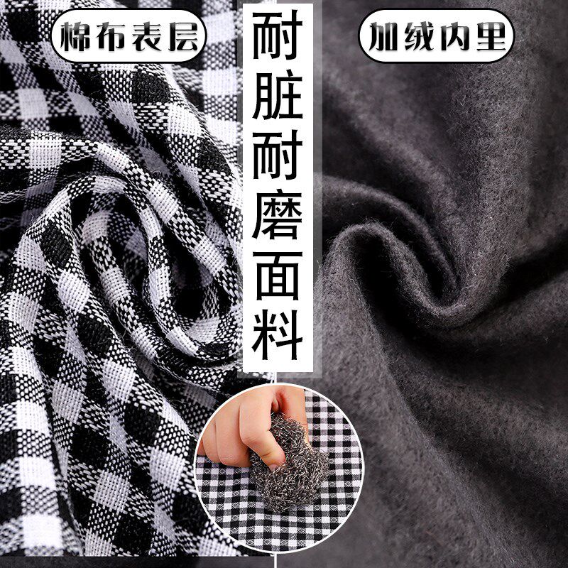 现货家用冬季加绒罩衣成人长袖围裙防污耐脏保暖韩版加厚外套工作