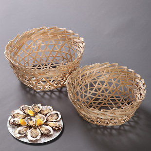 速发竹蚝生带筐高压锅蒸家用饭店菜篮子簸箕有孔无孔沥水篮编盖大