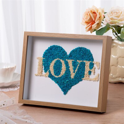 速发520情相节礼物手工满天星家花人框 干居卧室桌面发光摆件礼品