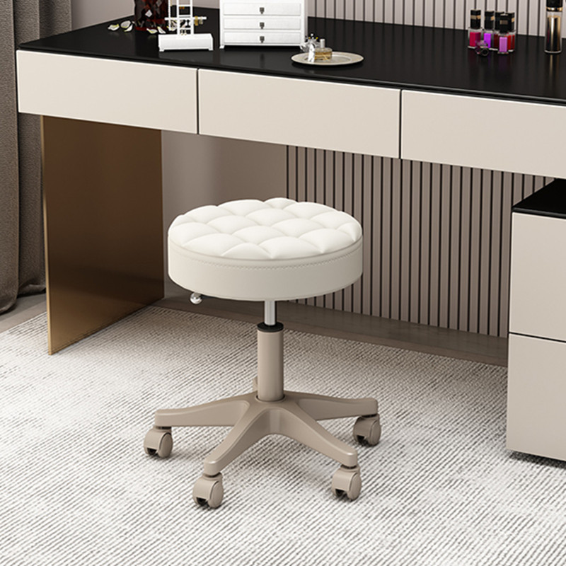 速发卧室梳妆凳化妆凳子时尚美甲凳圆升降带滑轮可用妆台家凳