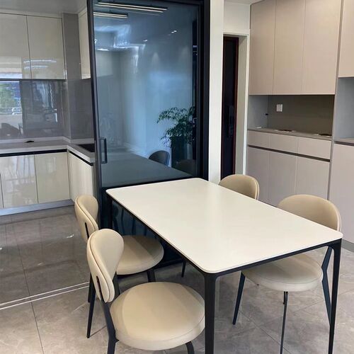 速发意式依诺岩板餐桌椅组约长方形家用小型户简合饭桌
