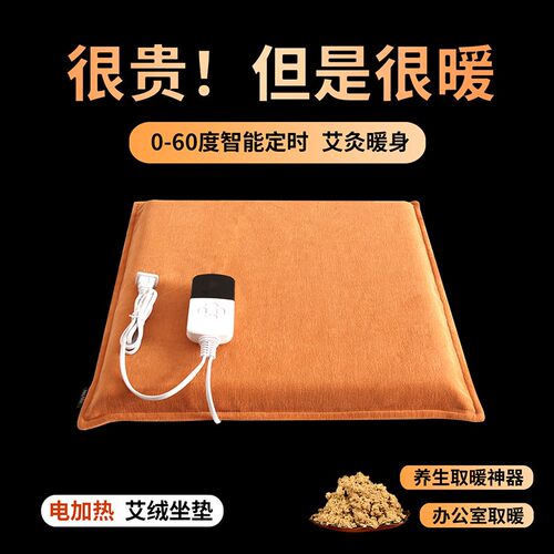 速发艾绒电热坐垫办公室加热腰靠发热暖垫艾灸定时多功能椅垫子臀