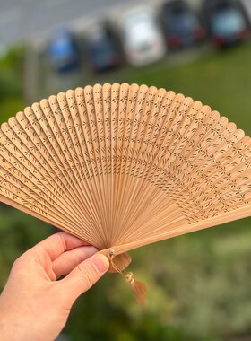 速发折男古风迷你中国风全古扇夏季汉服竹典舞蹈旗袍扇礼品团扇子