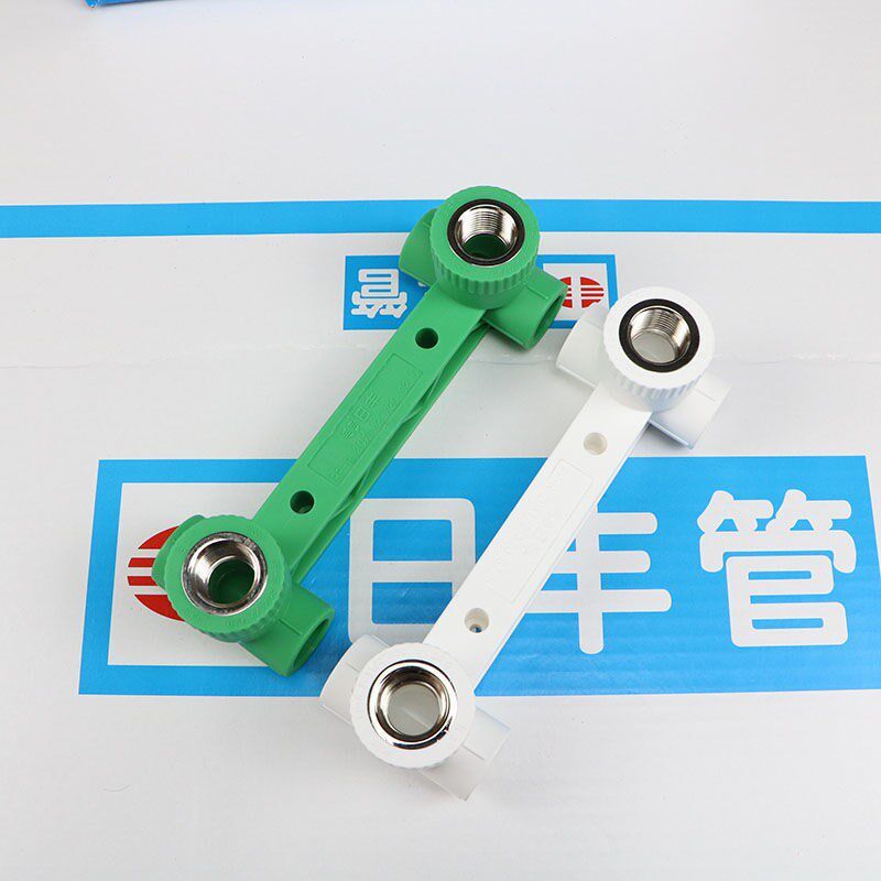 速发ppr水联4件绿色家装配分ppr双联弯头双管三通热熔管件