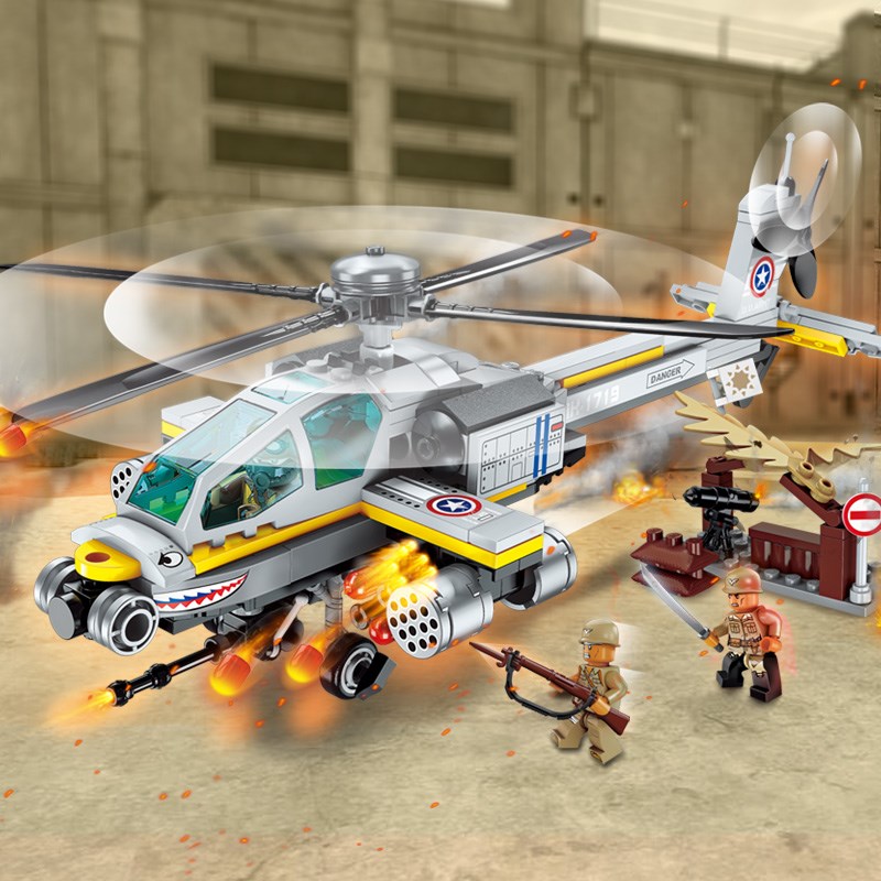 速发升装飞机积木男孩子益智拼装玩具直武机坦克儿礼童物模型拼图