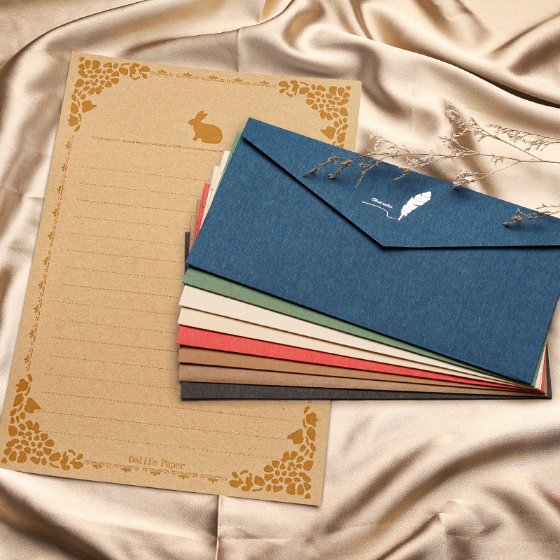 速发加生信纸信封套装高级感手写情书送友送男学表白厚日贺卡复古