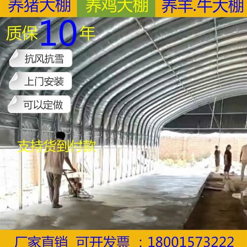 速发养殖大棚骨架钢管隔热保温全套温室大棚架子养鸡支架养猪养羊