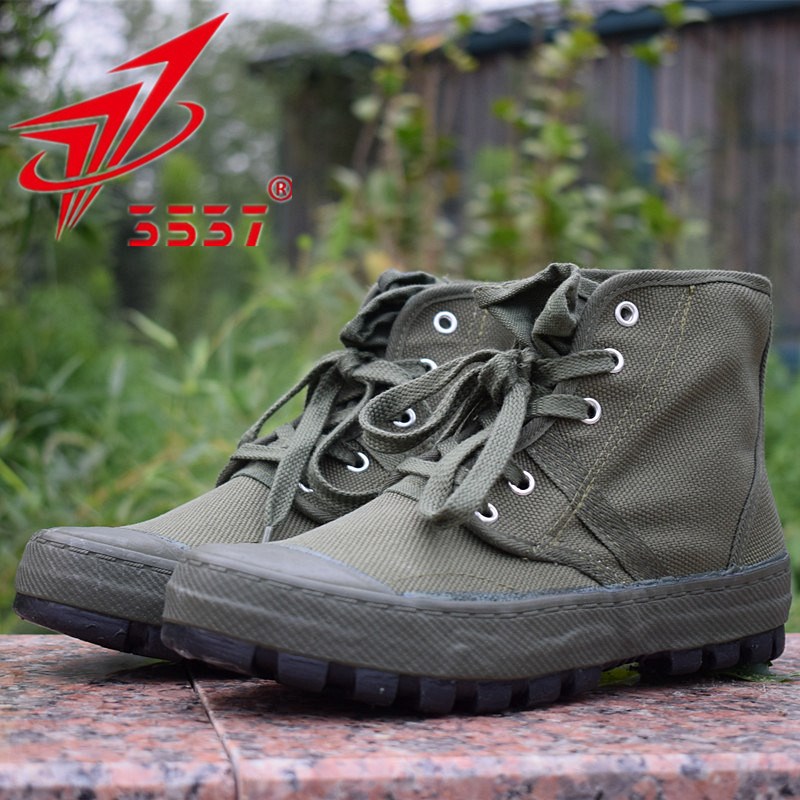 速发57鞋帮解放鞋男户外登山高黄磨防臭耐球鞋工地军胶鞋透气军绿