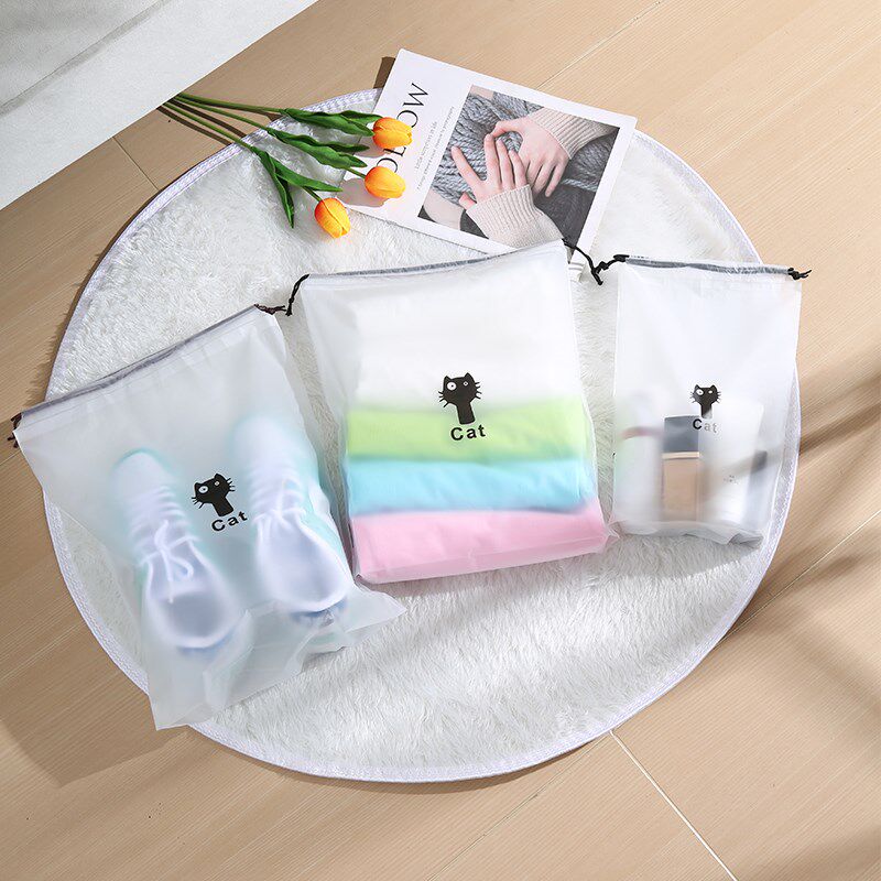 速发旅行收纳袋便携衣服整理透明布行内衣袋李箱衣物束口装袋子拉