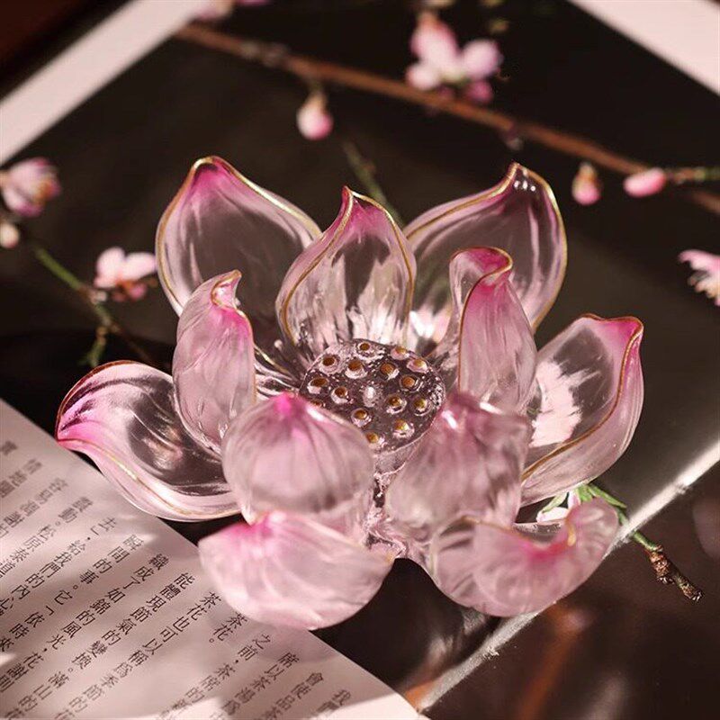 速发古法琉璃莲花香插禅意线香底座摆件家用室内沉香线香底座茶道