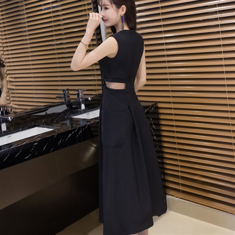 速发黑色小晚礼服2021新款宴会名媛聚会连衣裙洋装气质优雅高贵